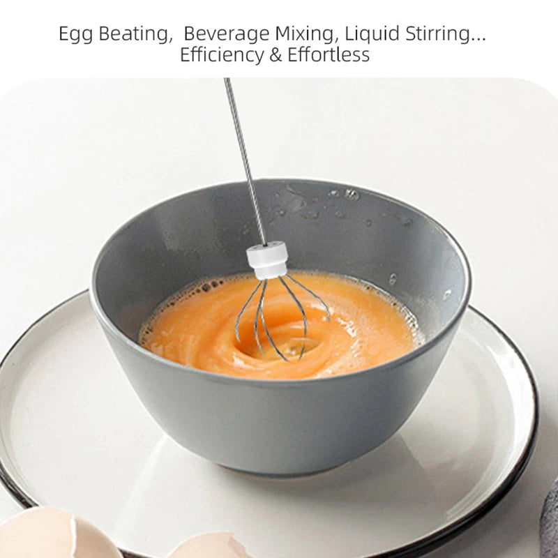 Electric Milk Frother & Egg Beater – Rechargeable Handheld Whisk