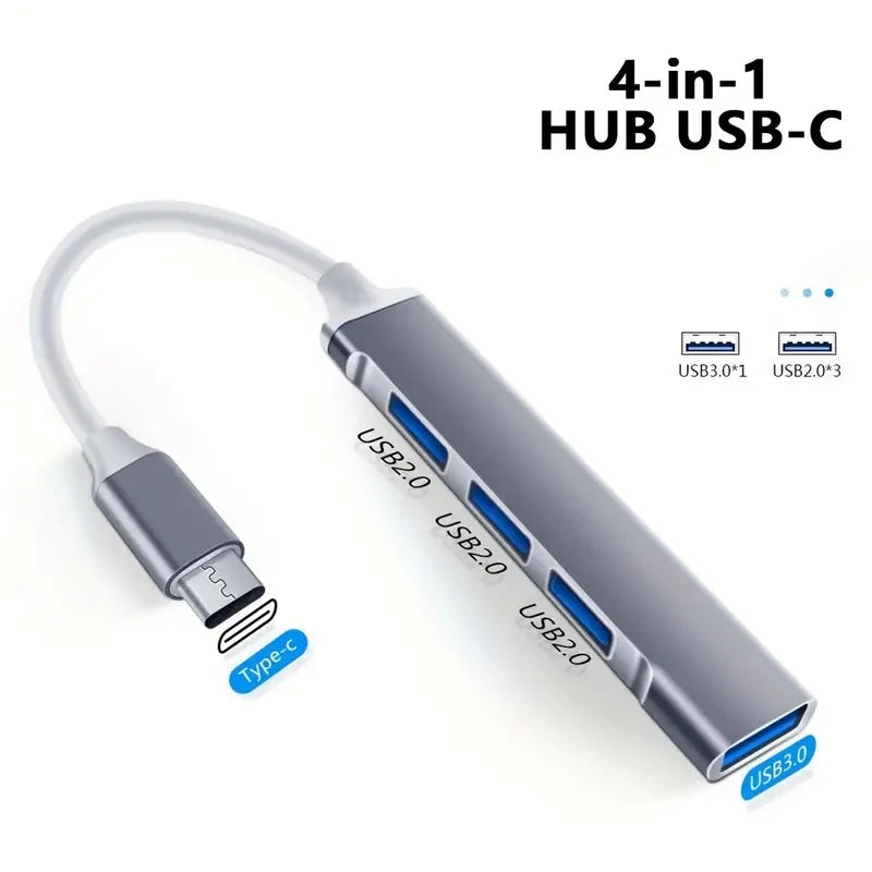 4-Port USB Type-C Hub OTG Adapter