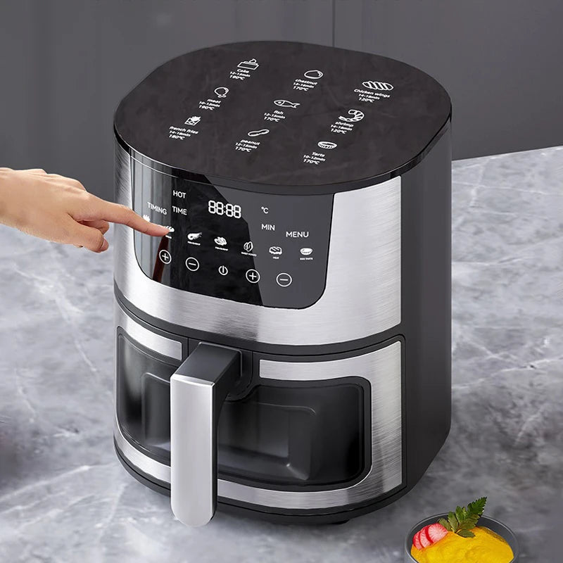 Smart 12L Electric Air Fryer with Visual Window – Oil-Free 360° Convection Oven