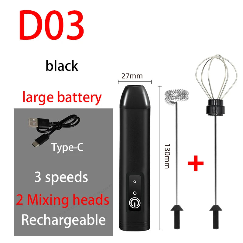 Electric Milk Frother & Egg Beater – Rechargeable Handheld Whisk