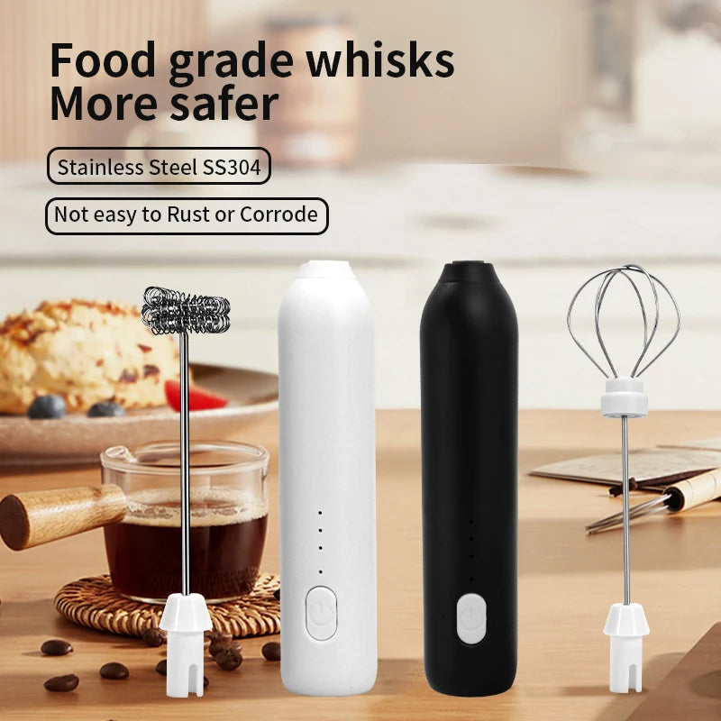 Electric Milk Frother & Egg Beater – Rechargeable Handheld Whisk