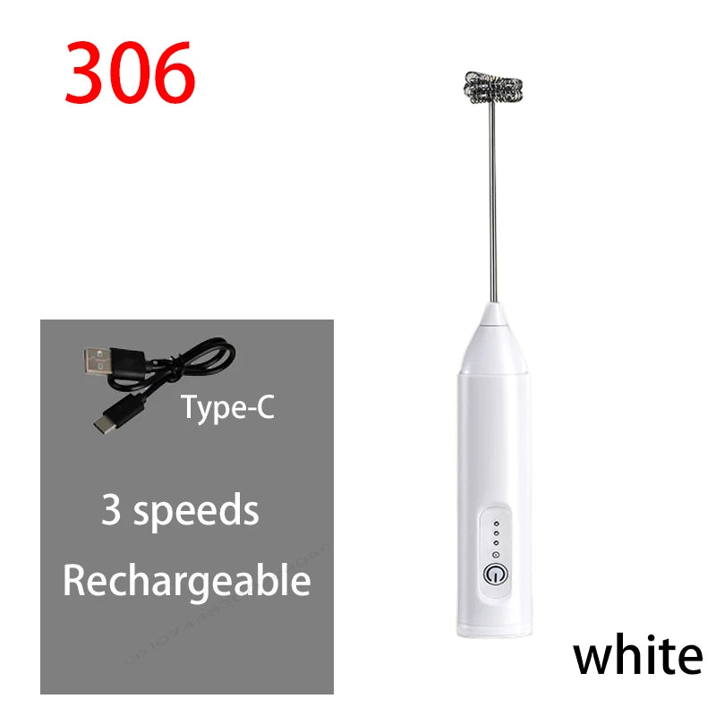 Electric Milk Frother & Egg Beater – Rechargeable Handheld Whisk
