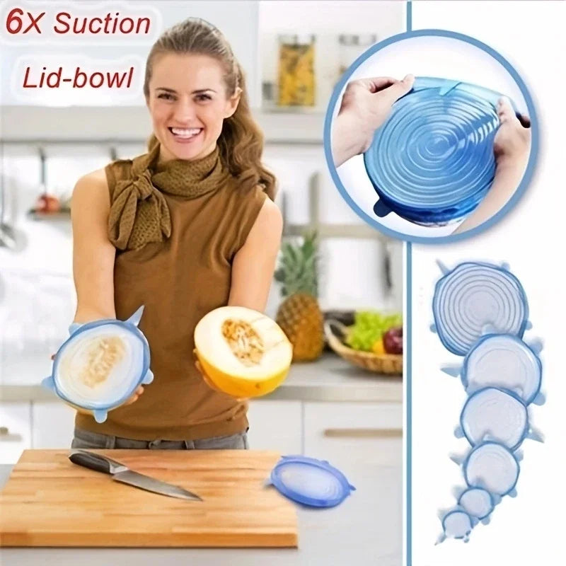 Silicone Stretch Food Covers – 6 Pack
