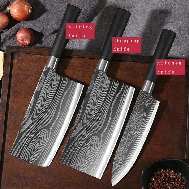 Damascus Pattern Kitchen Knife Set
