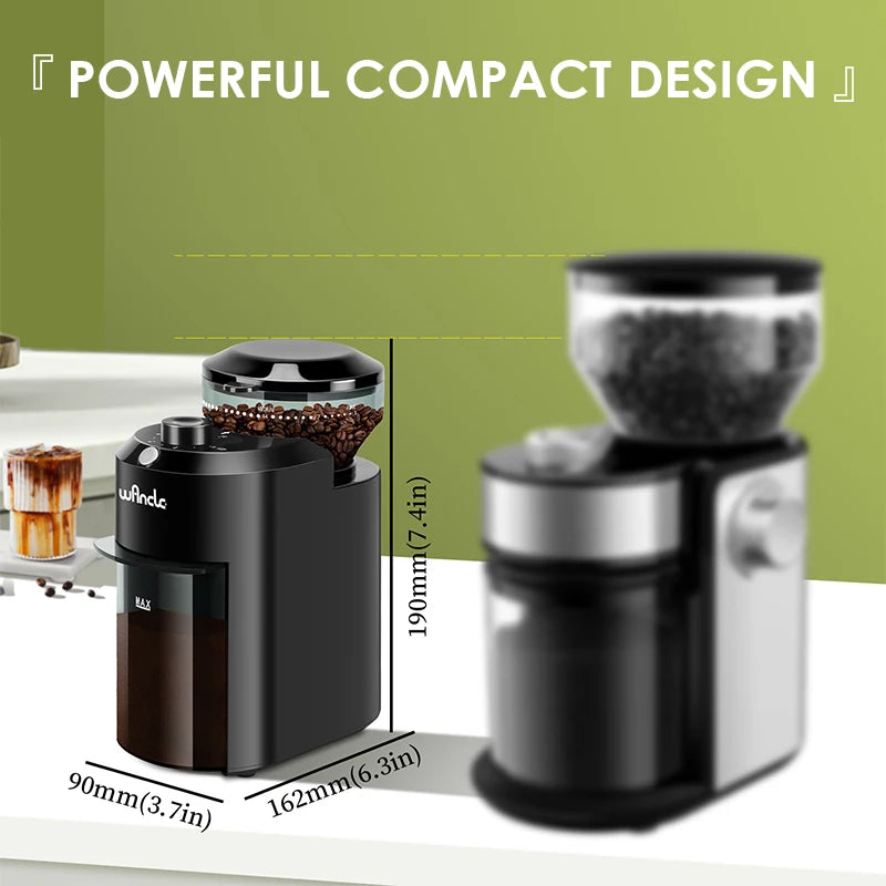 Wancle Compact Electric Burr Coffee Grinder