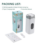 6-Blade Portable Electric Juicer Cup – USB Rechargeable Personal Blender