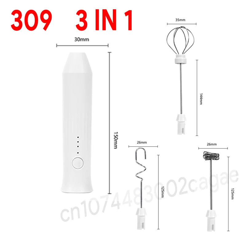 Electric Milk Frother & Egg Beater – Rechargeable Handheld Whisk