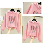 Women Feather Printed Hoodie
