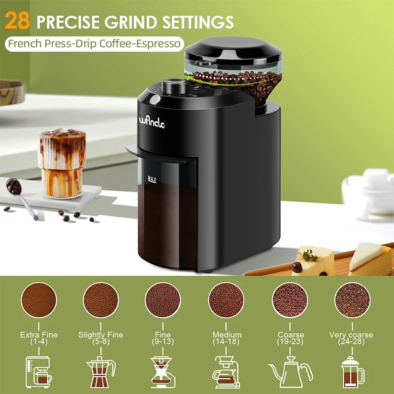 Wancle Compact Electric Burr Coffee Grinder