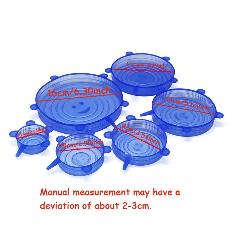 Silicone Stretch Food Covers – 6 Pack