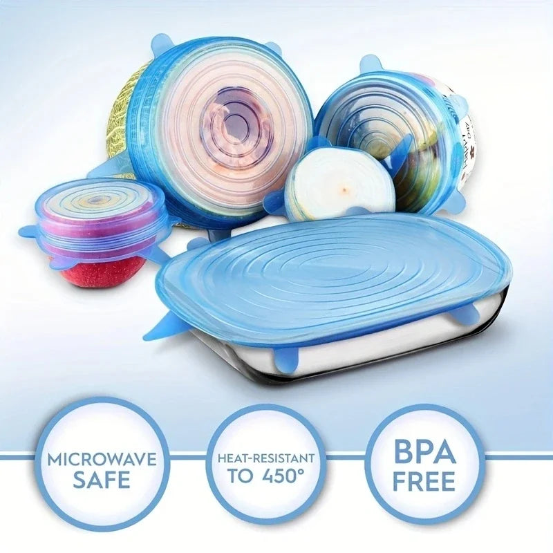 Silicone Stretch Food Covers – 6 Pack