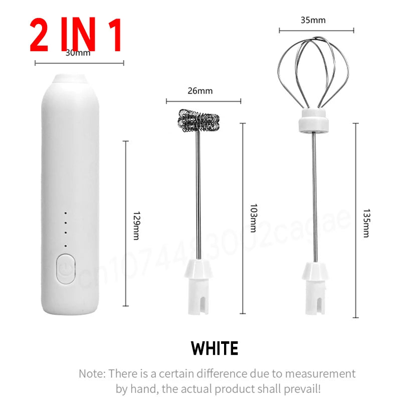 Electric Milk Frother & Egg Beater – Rechargeable Handheld Whisk