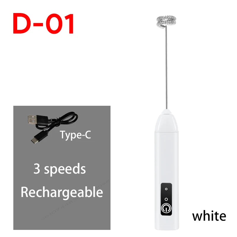 Electric Milk Frother & Egg Beater – Rechargeable Handheld Whisk