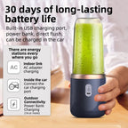 6-Blade Portable Electric Juicer Cup – USB Rechargeable Personal Blender