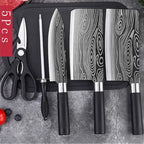 Damascus Pattern Kitchen Knife Set